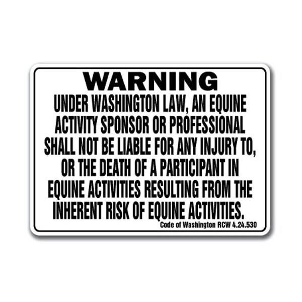 Signmission 14 in Height, 10 in Width, Plastic, 10" x 14", WS-Washington Equine - WS-WASHINGTON EQUINE
