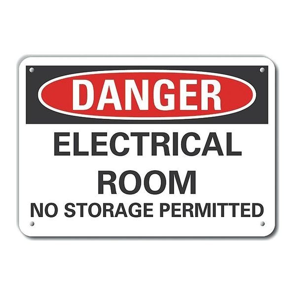 Lyle Alum Danger Electrical Room, 10"x7", LCU4-0550-NA_10X7 - LCU4-0550-NA_10X7