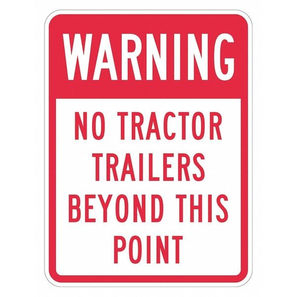 Lyle No Trucks Traffic Sign, 18 in H, 12 in W, Aluminum, Vertical Rectangle, English, T1-1434-DG_12x18 - T1-1434-DG_12X18