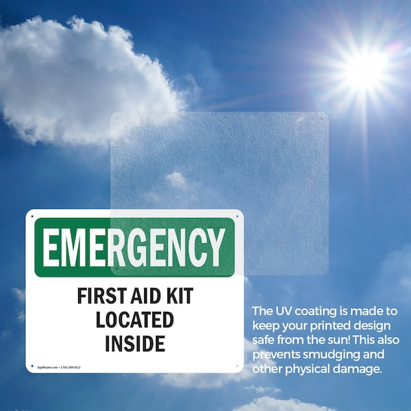 Signmission First Aid Kit Located Inside, 18 in W x Rectangle, Aluminum - OS-2PACK-EM-A-1218-L-10375
