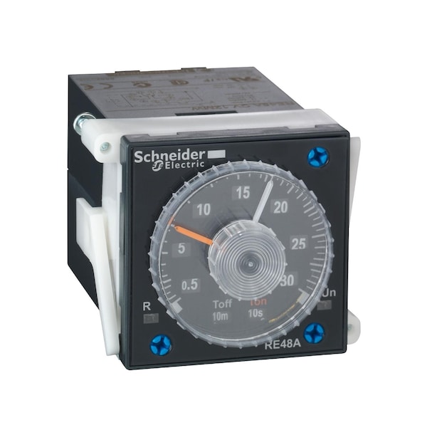 Relé de función dual Schneider Electric, Relés temporizadores Harmony, 5A, 2CO, 0.02s...300h, intermitencia asimétrica, 24...240V CA CC - RE48ACV12MW