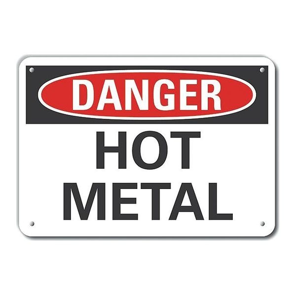 Lyle Hot Surface Sign, 10 in H x 14 in W, Aluminum - LCU4-0327-RA_14X10