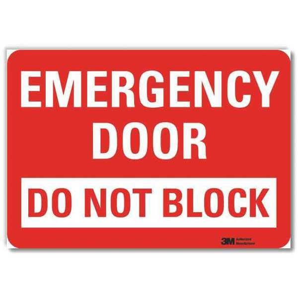 Lyle Safety Decal, 10 in Height, 14 in Width, Reflective Sheeting, Horizontal Rectangle, English - U7-1069-RD_14X10