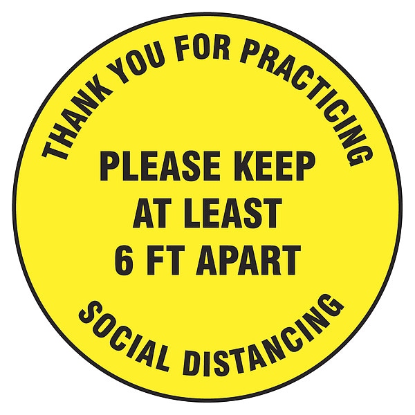 Zoro Select Floor Sign, 12 in H, 12 in W, Vinyl, English, MFS426 - MFS426