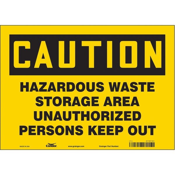 Condor Safety Sign, 10 in Height, 14 in Width, Vinyl, Horizontal Rectangle, English, 470F83 - 470F83