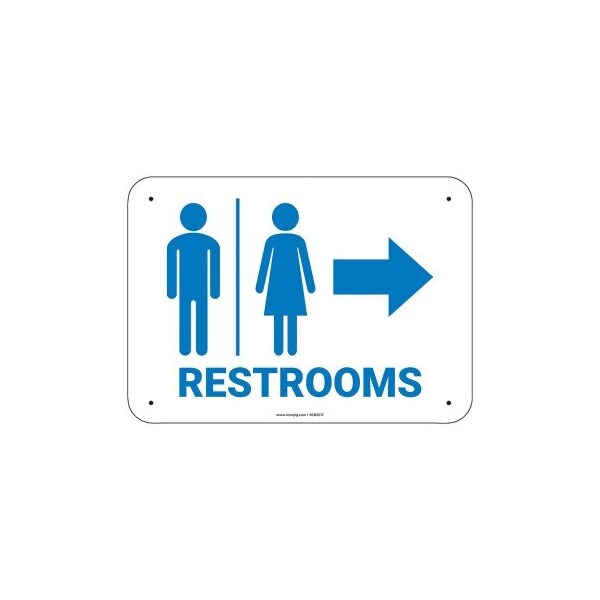 Pig PIG Restroom Right Arrow Sign 14" x 10" Vinyl 14" L x 10" H - SGN2017-10X14-VYL