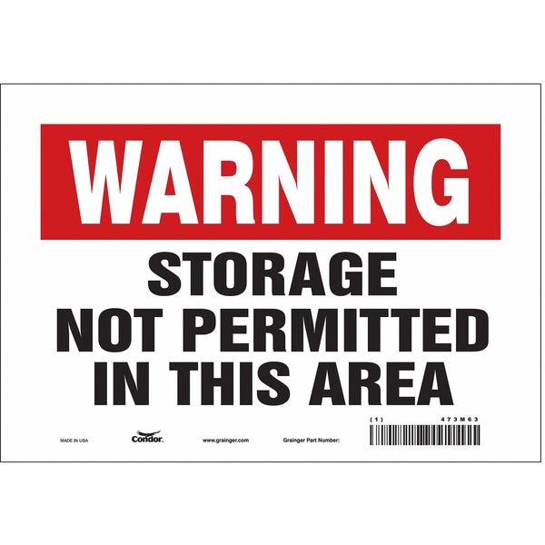 Condor Safety Sign, 7 in Height, 10 in Width, Vinyl, Vertical Rectangle, English, 473M63 - 473M63
