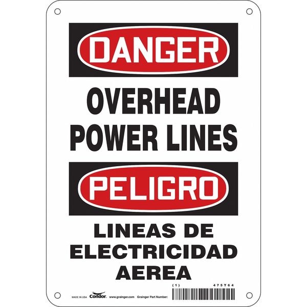 Condor Safety Sign, 7" W, 10" H, 0.055" Thickness, 475T64 - 475T64