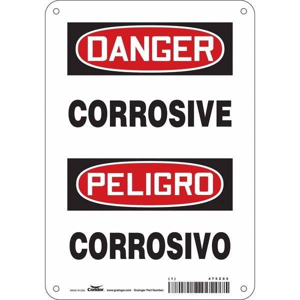 Condor Chemical Sign, 10 in H, 7 in W, Horizontal Rectangle, English, Spanish, 475Z05 - 475Z05