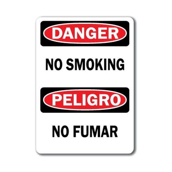 Signmission Danger Sign-No Smoking Bilingual-10in x 14in OSHA Sign, 10" L, 14" H, DS-No Smoking (Bilingual) - DS-NO SMOKING (BILINGUAL)