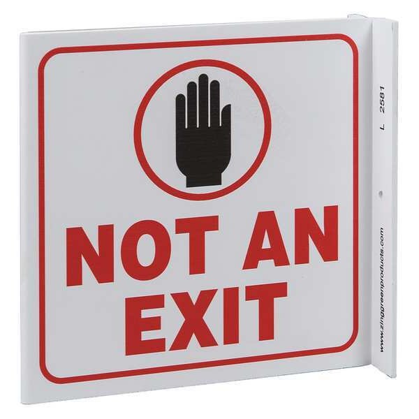 Zing Exit Sign, Plastic, 7" W, 7" H, Not An Exit (Picto), White - 2581