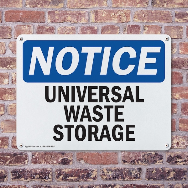 Signmission Universal Waste Storage, 18 in W x Rectangle, Aluminum - OS-2PACK-NS-A-1218-L-18773