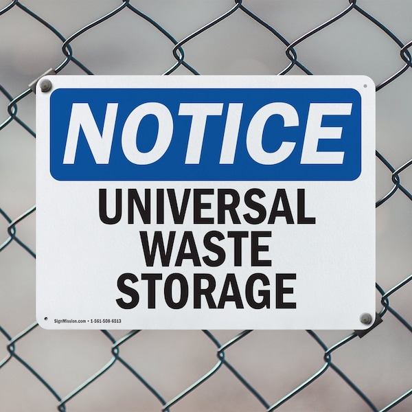Signmission Universal Waste Storage, 18 in W x Rectangle, Aluminum - OS-2PACK-NS-A-1218-L-18773