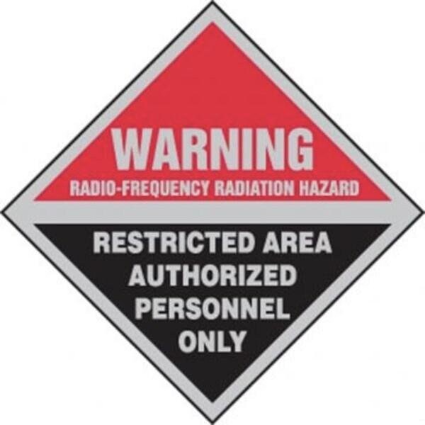 Accuform Radiation & Laser Sign, 9 in H x 9 in W, Adhesive Poly - MRFQ503VS