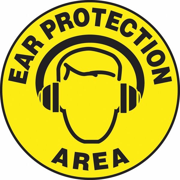 Accuform Slip-Gard Round Floor Sign, 17 in H, 17 in W, Vinyl, Circle, English, MFS233 - MFS233