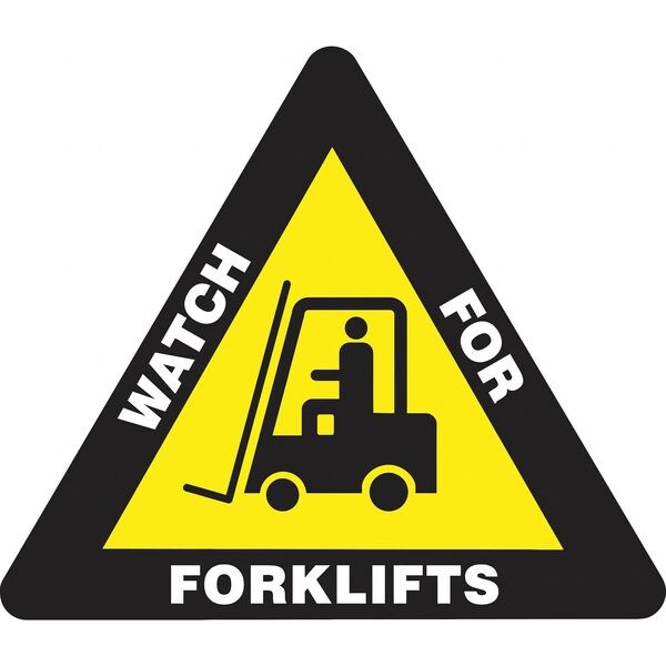 Accuform Slip-Gard Triangle Shape Floor Sign, 15" H, 17" W, Vinyl, Triangle, English, PSR814 - PSR814