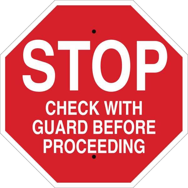 Brady Stop Sign, 18 in W, 18 in H, English, Aluminum, Red - 124534