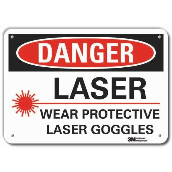 Lyle Radiation & Laser Sign, 10 in H x 14 in W, Aluminum, Horizontal Rectangle - LCU4-0252-RA_14X10