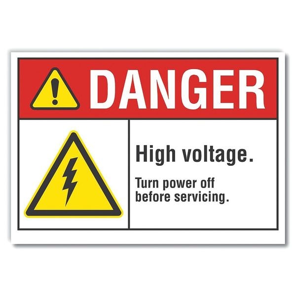 Lyle Danger Sign, 3 1/2 in Height, 5 in Width, Polyester, Horizontal Rectangle, English - LCU4-0049-ND_5X3.5