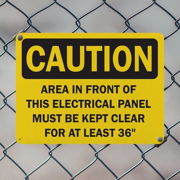 Signmission Area In Front Of This Electrical Panel Must Be Kept Clear For At Least, 10 in W x Rectangle - OS-2PACK-CS-P-710-L-19110