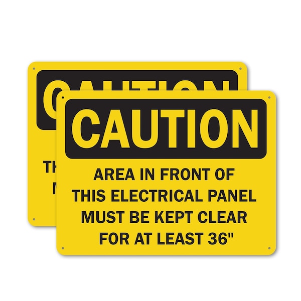 Signmission Area In Front Of This Electrical Panel Must Be Kept Clear For At Least, 10 in W x Rectangle - OS-2PACK-CS-P-710-L-19110