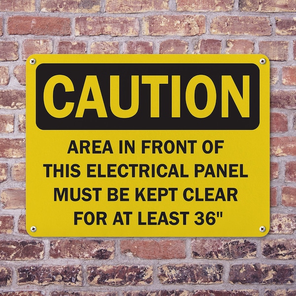Signmission Area In Front Of This Electrical Panel Must Be Kept Clear For At Least, 10 in W x Rectangle - OS-2PACK-CS-P-710-L-19110