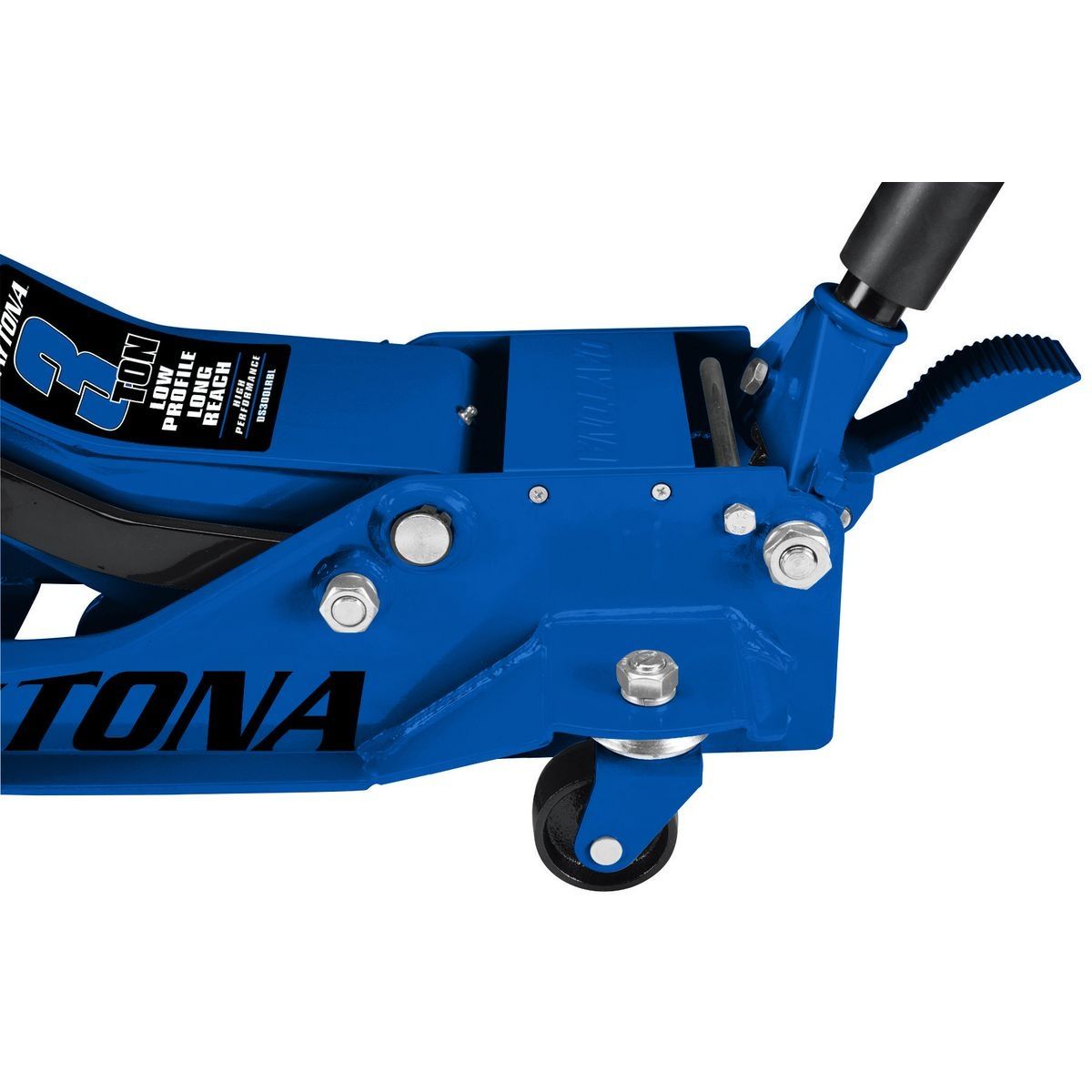 Gato de piso profesional de perfil bajo y largo alcance de 3 toneladas Daytona con BOMBA RÁPIDA, azul - 56641