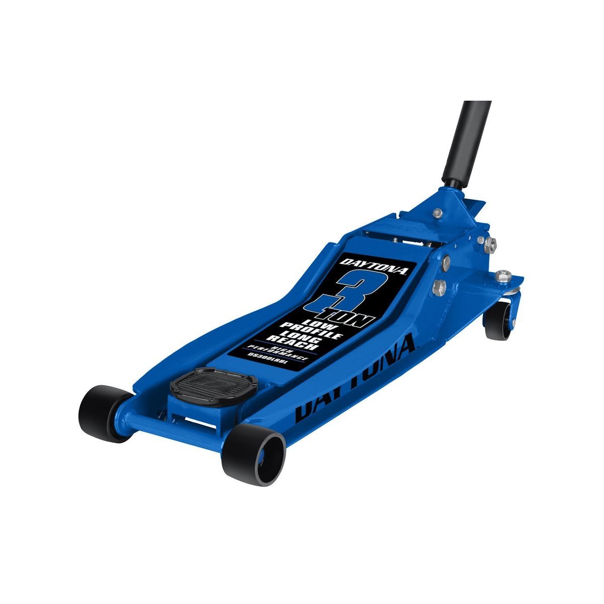 Gato de piso profesional de perfil bajo y largo alcance de 3 toneladas Daytona con BOMBA RÁPIDA, azul - 56641