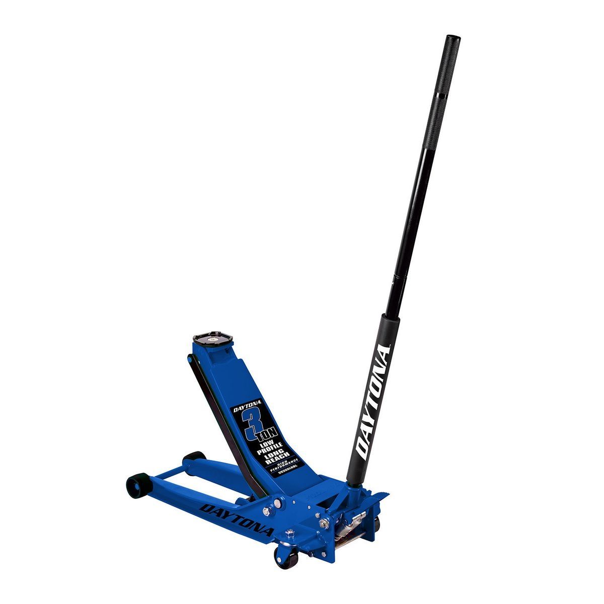 Gato de piso profesional de perfil bajo y largo alcance de 3 toneladas Daytona con BOMBA RÁPIDA, azul - 56641