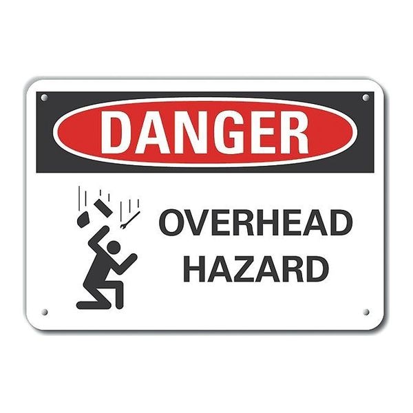 Lyle Alum Danger Overhead Hazard, 10"x7", LCU4-0254-NA_10X7 - LCU4-0254-NA_10X7