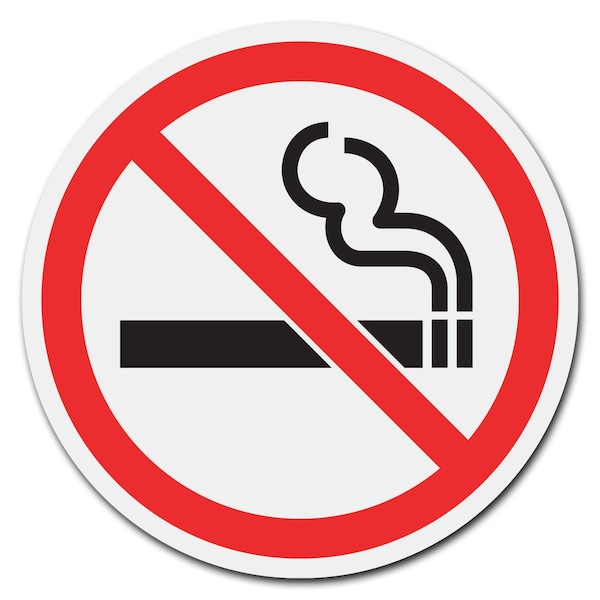 Signmission No Smoking Circle Vinyl Laminated Decal, 8" x 8", D-8-CIR-No Smoking - D-8-CIR-NO SMOKING