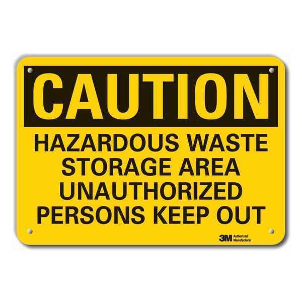 Lyle Reflective Hazardous Waste Caution Sign, 10 in H, 14 in W, Horizontal Rectangle, LCU3-0448-RA_14x10 - LCU3-0448-RA_14X10