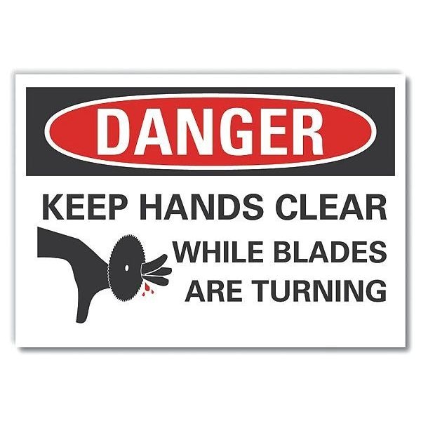 Lyle Keep Hands Clear Danger Label, 7 in Height, 10 in Width, Polyester, Vertical Rectangle, English - LCU4-0265-ND_10X7