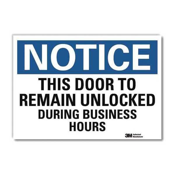 Lyle Notice Sign, 5 in H, 7 in W, Reflective Sheeting, Horizontal Rectangle, English, U5-1554-RD_7X5 - U5-1554-RD_7X5