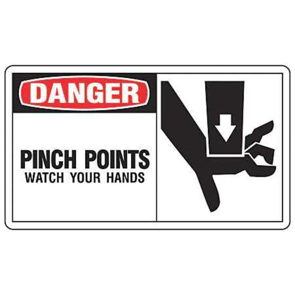 Accuform Safety Label, 3 1/2 in Height, 5 in Width, Vinyl, Horizontal Rectangle, English - LEQM017VSP