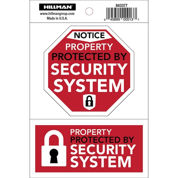 Hillman Decal, 4 in Height, 6 in Width, Vinyl, English - 843377