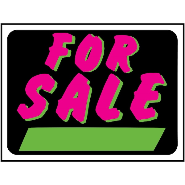 Hy-Ko Fluorescent For Sale Sign 8.5" x 12.5", 10PK - A00264