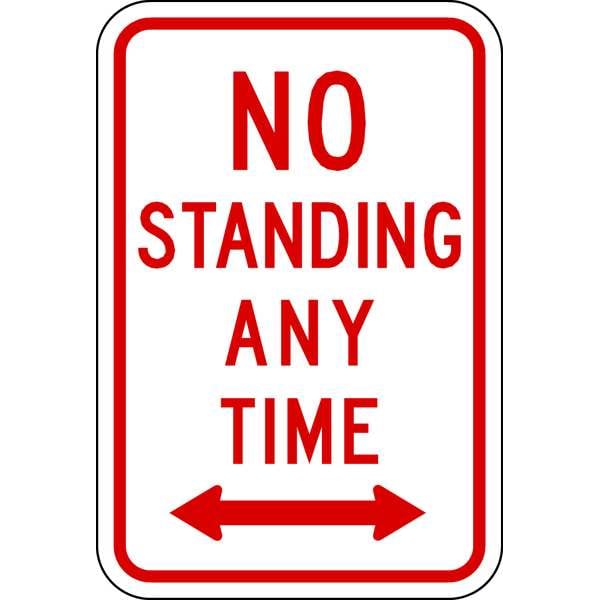 Lyle Parking Sign, 12" W, 18" H, English, Aluminum, White - 02061