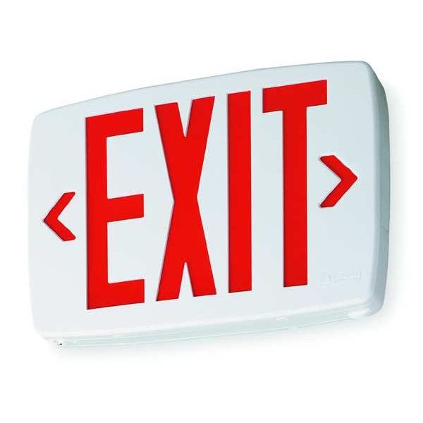 Lithonia Lighting Exit Sign, White, 1 Face(s), LED, Universal Mount, Nickel Cadmium - LQM S W 3 R MVOLT EL N SD M6