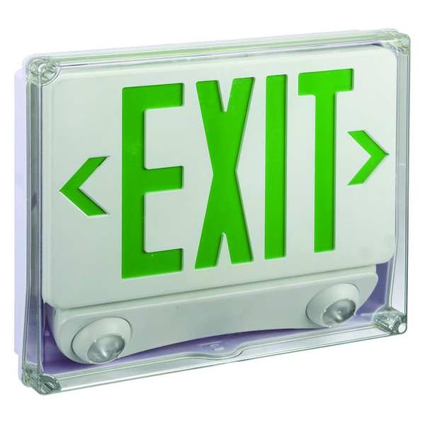 Zoro Select Exit Sign w/ Emergency Lights, 1 Face(s), LED, Universal Mount, Nickel Cad (Formerly LumaPro) - 35GX01