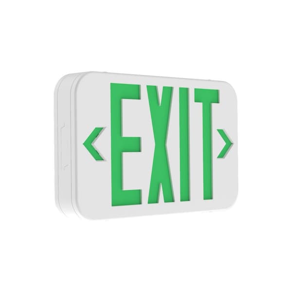 Compass Exit Sign, White, 1 or 2 Face(s), LED, Universal Mount, Nickel Cadmium - CEG