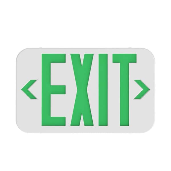 Compass Exit Sign, White, 1 or 2 Face(s), LED, Universal Mount, Nickel Cadmium - CEG
