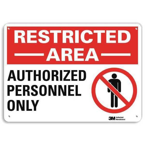 Lyle Restricted Area Sign, 7 in Height, 10 in Width, Aluminum, Vertical Rectangle, English - U1-1005-NA_10X7