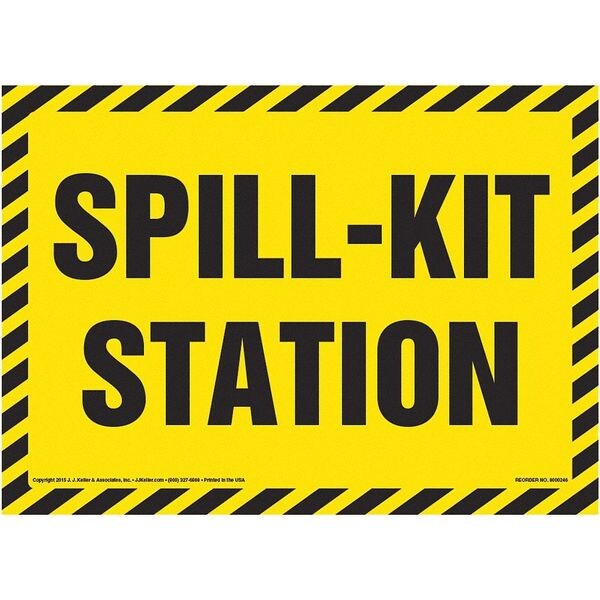 Jj Keller Spill-Kit Station Sign, 10" x 7", Vinyl, 8001206 - 8001206