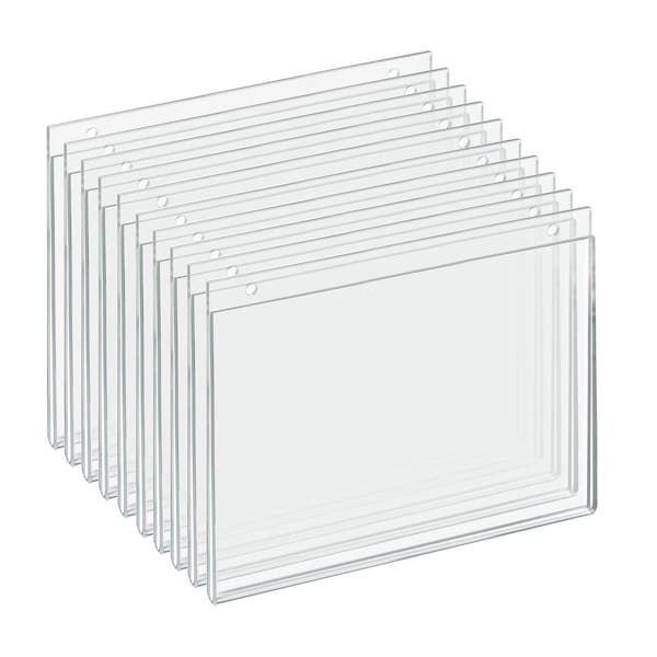 Azar Displays Clear Acrylic Wall Hanging Frame 11" Wide x 8.5'' High- Horizontal/Landscape, 10-Pack - 162715