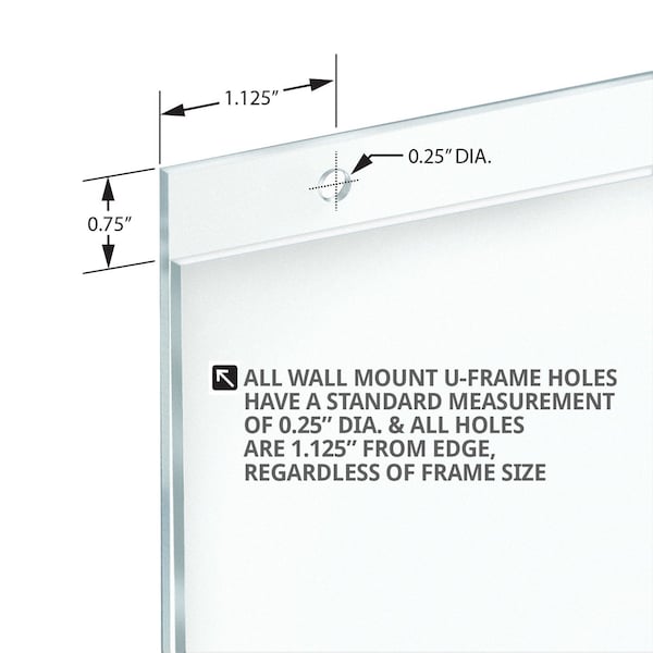Azar Displays Clear Acrylic Wall Hanging Frame 11" Wide x 8.5'' High- Horizontal/Landscape, 10-Pack - 162715