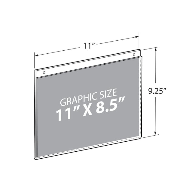 Azar Displays Clear Acrylic Wall Hanging Frame 11" Wide x 8.5'' High- Horizontal/Landscape, 10-Pack - 162715