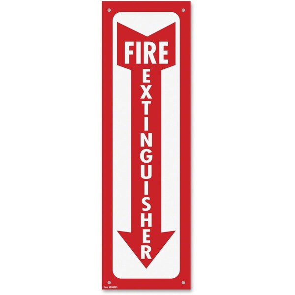Cosco Fire Extinguisher Sign, 4"x13", Glow-In-The-Dark, RD/WE - COS098063