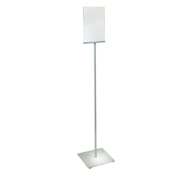Azar Displays 8.5"x11" Pedestal Two-Sided Sign Holder Stand on Square Metal Base - 300863