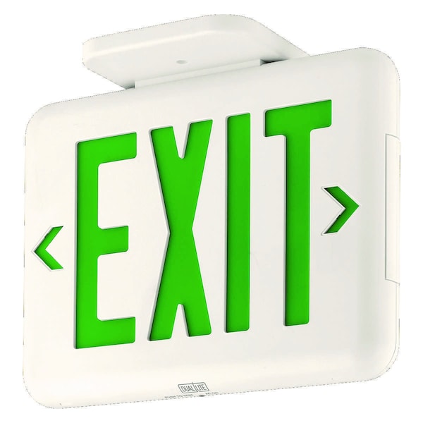 Dual-Lite Exit Sign, White, 1 or 2 Face(s), LED, Universal Mount, Not Battery Powered - EVEURW